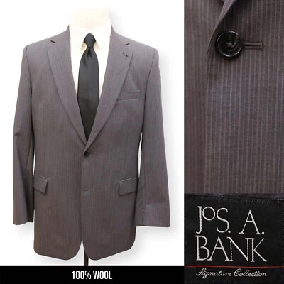 JOS A BANK SIGNATURE mens gray striped sport coat suit jacket blazer 42 43 44 L - Image 1 of 4