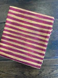 Benartex Peaceful Journey Gerry Kimmel-Carr Gold/Red Stripe Fabric 1 Yard- VTG - Picture 1 of 3