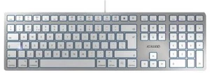 CHERRY - CHERRY KC 6000 Slim For Mac Corded Keyboard, Silver/White - Picture 1 of 1