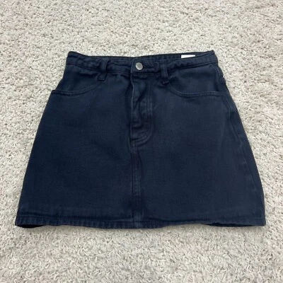 Falda Jean J Galt Brandy Melville Mujer Mediana Negra Denim Botón Corto Foto 1 de 4