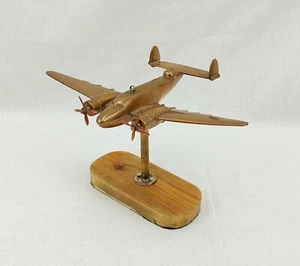 WW2 Brass Trench Art Model Of A Lockheed Hudson Bomber - Picture 1 of 8
