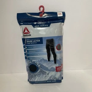 Reebok Base Layer Pant 2XL Mens with Fly Pro-Series Black Breathable Mesh (New) - Picture 1 of 3