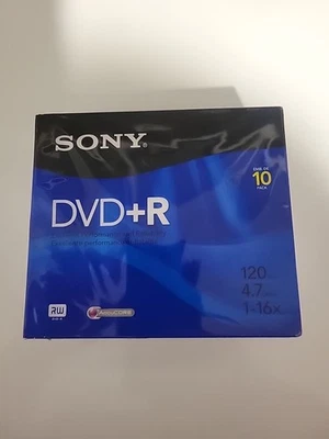 Sony DVD + R 10 Pack Recordable Discs 120 min 4.7 GB Blank New Sealed - Image 1 of 4
