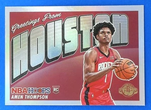 Tarjeta de baloncesto 2023-24 Hoops Amen Thompson #8 saludos de novato Houston Rockets - Imagen 1 de 2