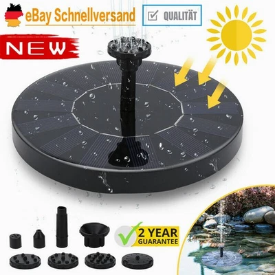 190L/H Solar Teichpumpe Solarpumpe Brunnenpumpe Gartenbrunnen Miniteich Brunnen! - Bild 1 von 4