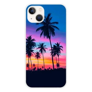 Coque en silicone imprimée compatible Apple iPhone 13 Palmiers colorés - Photo 1 sur 6