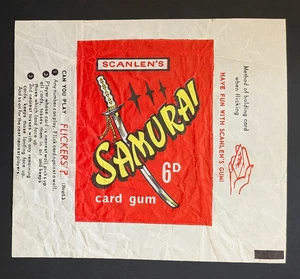 RARE AS 1964 Australian Scanlens SHINTARO SAMURAI 6d Wax Gum Card Wrapper SUPERB - Bild 1 von 3