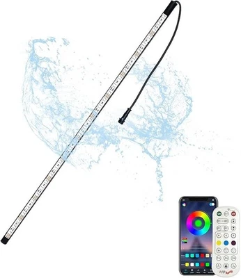 Striscia LED 90cm RGB Impermeabile IP68 Piscina Acquario Laghetto Controllo App - Immagine 1 di 4