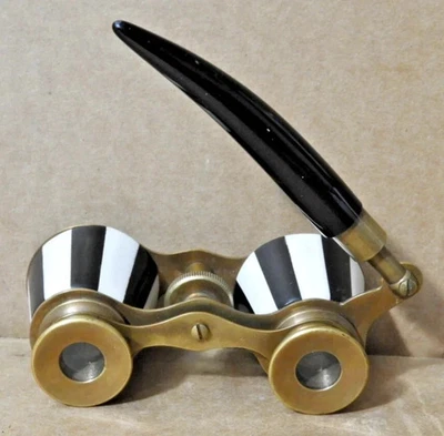 Vintage Style Theater Glasses | Brass Opera Binoculars with Elegant Pearl Handle - Image 1 of 4