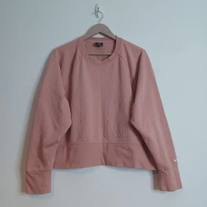 Womens Nike Size L (14-16) Pink Embossed Boxy Fit Sweatshirt Jumper VGC - Picture 1 of 6