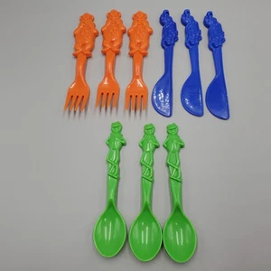 Muppets Plastic Picnic Cutlery Set of 3 ea Gonzo Knife Fozzie Fork Kermit Spoon - Picture 1 of 4