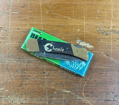 Cuchillo vintage Edge Mark Chessie System Bear Cat Lockback madera acero inoxidable Foto 1 de 4