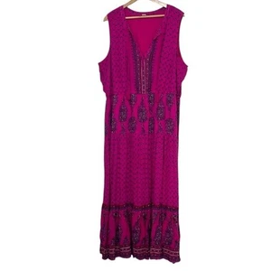 Old Navy Maxikleid Damen Gr. XXL Fuchsia Rosa Ärmellos Pullover Boho - Bild 1 von 11