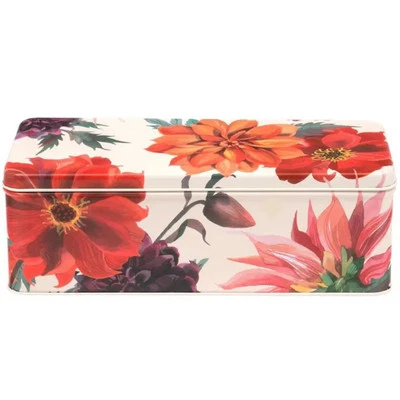 Emma Bridgewater Flowers Storage Tin Deep Rectangular Hinged Lid Floral Metal - Image 1 of 4