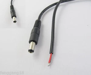 10pcs CCTV DC Power Plug Jack Connector 5.5x2.1mm Male Socket with Cord Cable 1m - Picture 1 of 1