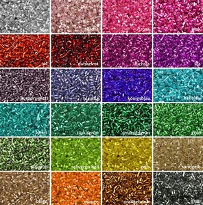 Cuentas de lápiz INWARIA Rocailles con inserción de plata 2x2,5 mm tubos cuentas de vidrio RP-22 - Imagen 1 de 28