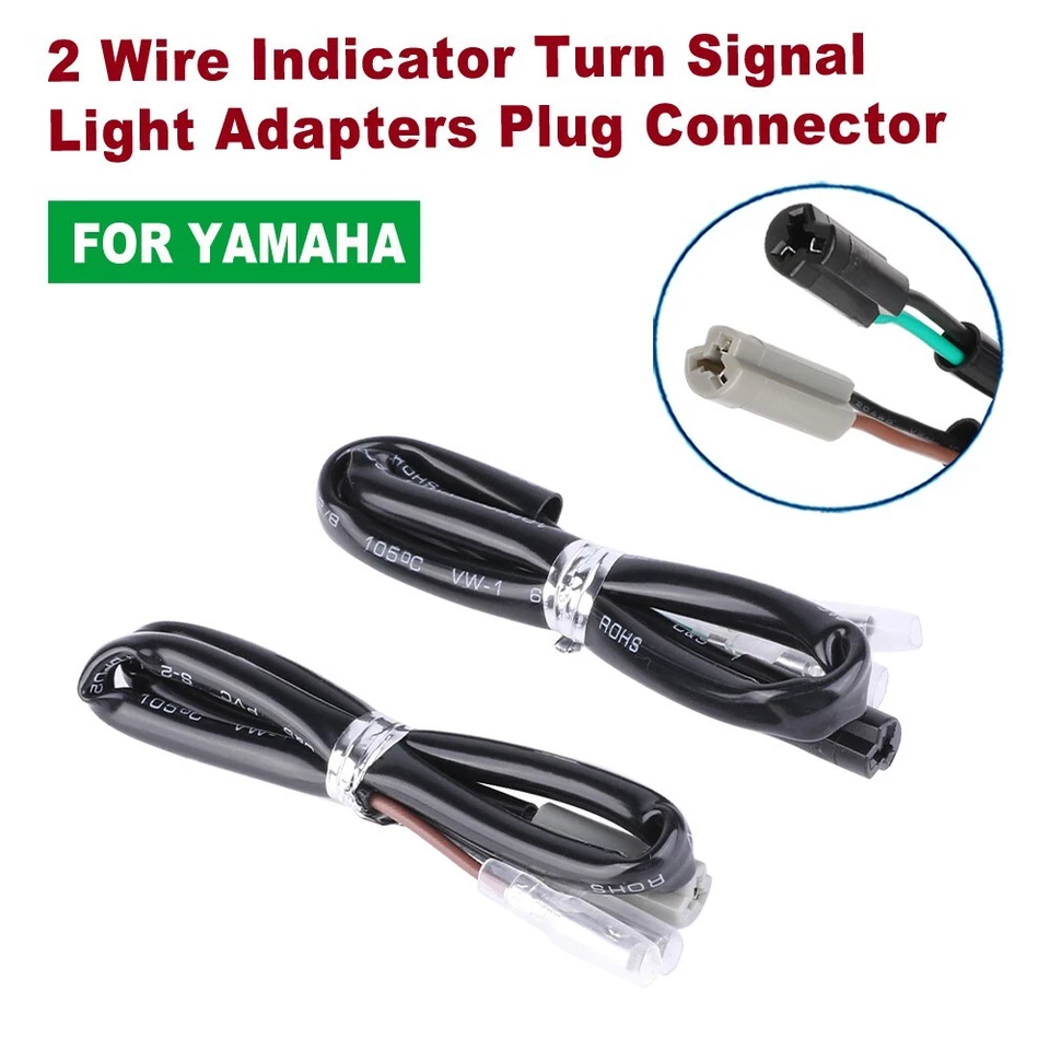 Para Yamaha YZF R3 R6S 2 cables indicador señal de giro adaptadores de luz conector de enchufe Foto 1 de 4