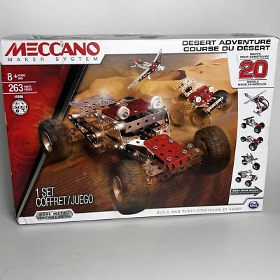 Meccano Maker System Desert Adventure Car Builder Kit Toy Real Metal Makes 20 - Image 1 of 4