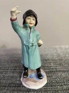 Royal Worcester FEBRUARY Figurine By F.G. Doughty #3453 in Blue 6 1/2" - Picture 1 of 8