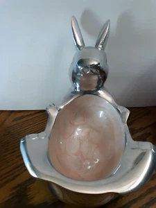 Metallschale Form eines Hasen mit Perlenbauch Design - Bild 1 von 4