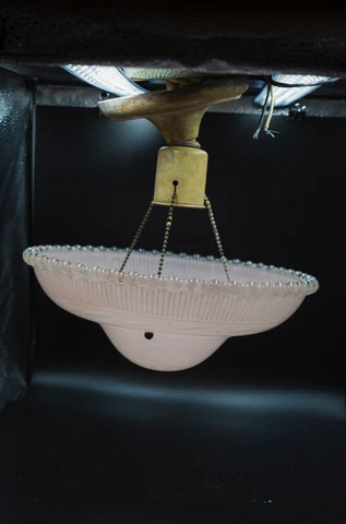 1940's Antique Vintage Ceiling Light 1 Bulb (Pink Shade) Cover