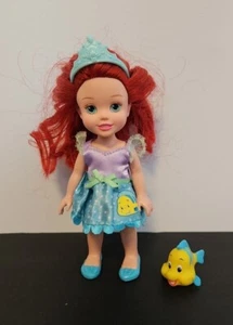 Disney Petite Princess The Little Mermaid Ariel doll Flounder dress Tolly Tots - Picture 1 of 3