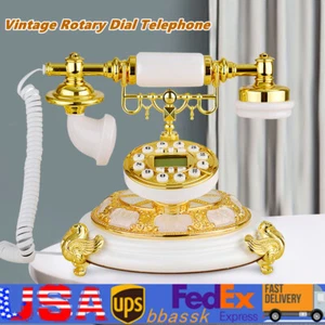 Old Fashioned Rotary Dial Phone Vintage Retro European Style Telephone Desktop - Zdjęcie 1 z 12