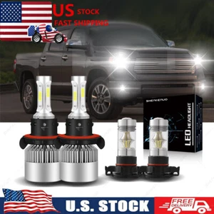 Para Toyota Tundra 2016-2017 4x faros LED luces altas bajas y antiniebla - Imagen 1 de 9