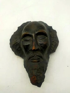 Skulptur Kopf geschnitzt Holz antik 19. Jh. - Bild 1 von 7