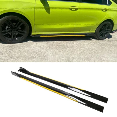 For Cadillac ATS CTS 86" Side Skirt Extension Rocker Panel Splitter Black Yellow Foto 1 de 4
