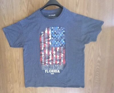 Size  XL /XG Jerryleigh mens T-Shirt - Gray  Orlando Florida USA logo ! - Image 1 of 4