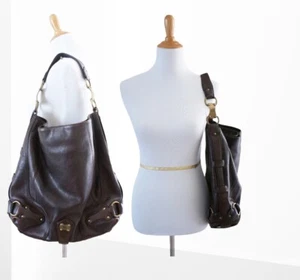 Bolso Hobo Colección Michael Kors 2008 Colección Borgoña Cuero Marrón - Imagen 1 de 12