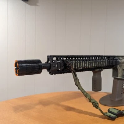 SIZABLEDESIGNS Airsoft 14mmCCW Extension Sound Amplifier, AEG,GBB, Black, Toy, Barrel Extension