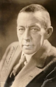 Sergej Rachmaninow signiert RPPC Foto Postkarte Kopie - Bild 1 von 2