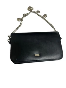 VNUC Buxton Small Black Genuine Leather Purse With Jeweled Chain - Picture 1 of 13