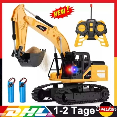 Raupenbagger Ferngesteuert Modell RC Spielzeug Kind Baustelle Bagger Geschenk - Bild 1 von 4