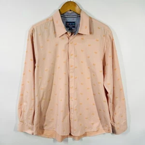 Charleston Threads Men's Dress Shirt Large Orange Animal Print Long Sleeve - Picture 1 of 10