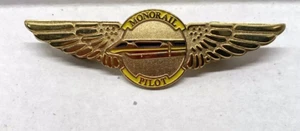 Vintage Walt Disney World Monorail Pilot Wings Gold Cast Pin Yellow - Picture 1 of 3
