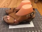 Dansko Womens Jacinda Brown Leather Wedge Heel Sandals Size 40 US 9.5-10