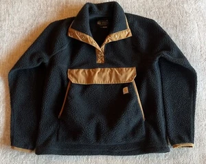 Carhartt Black Sherpa Fleece Relaxed Fit Kangaroo Pocket Pullover Youth Size M - Picture 1 of 16