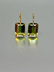 925 Sterling Silver Jewelry Ametrine Gemstone Rectangle Earrings Birthday Gift - Picture 1 of 4