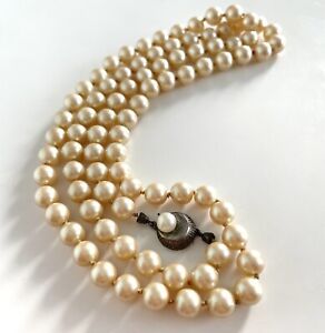 Wunderschöne Vintage Perlen Halskette Mit 835 Silber Verschluss von Jka
