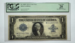 1923 $1 Silver Certificate "Horse Blanket" Note Star Blue Seal Fr. 238* - Picture 1 of 2