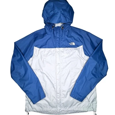 Abrigo chaqueta de lluvia con capucha azul blanco The North Face HyVent 25L para hombre XL Foto 1 de 4