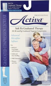Activa Soft Fit Knee High Closed Toe 20-30mmHg Ivory Medium - Picture 1 of 2