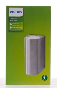 Philips Nightingale Outdoor Wall Lantern - Stainless Steel (No Bulbs Included) - Picture 1 of 3