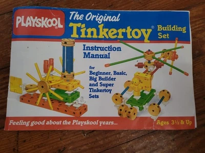 Vintage Playskool Original Tinkertoy Building Set Instruction Manual ONLY - 1986 - Image 1 of 4