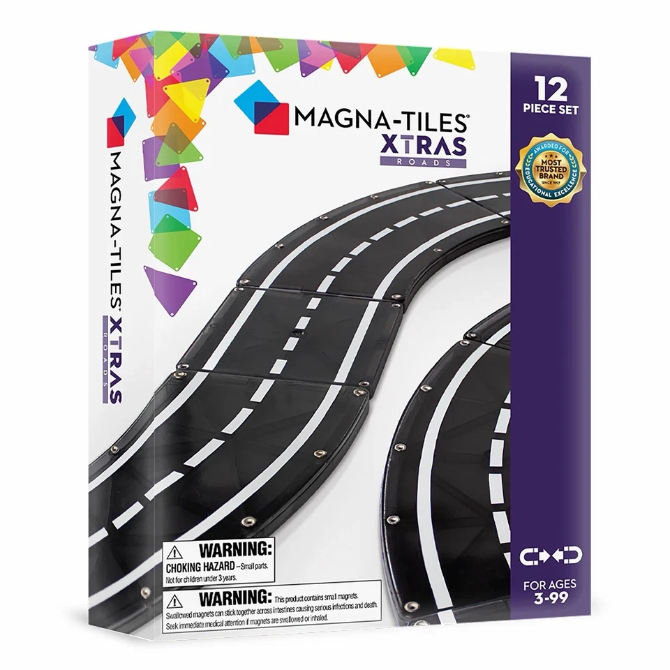 XTRAS: Roads 12-Piece Magnetic Construction Set, Creative Building Fun - Image 1 of 1