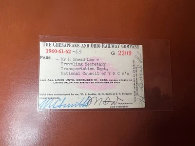 Vintage 1960-63 Train Pass The Chesapeake and Ohio Railway Company - Image 1 of 2