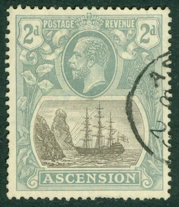 SG 13 Ascension 1922. 2d grey-black & grey. Very fine used CAT £15 - Picture 1 of 1